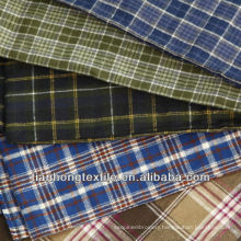 100% Yarn Dyed Woven Cotton Twill Checks Flannel Fabric